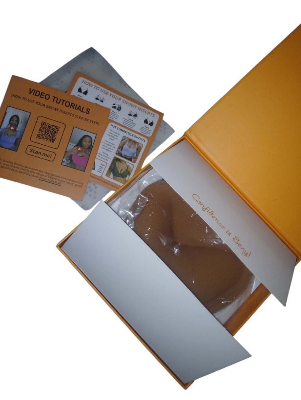 Silicone Adhesive Bra Inserts - Brown
